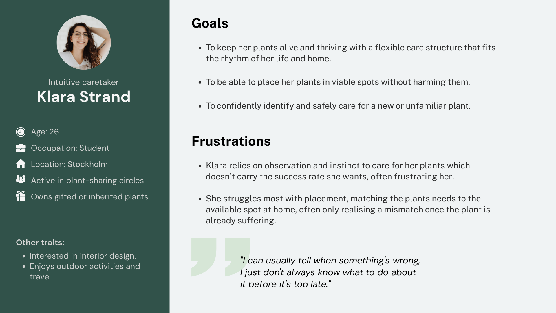 Illustration of Klara, the app's primary user persona